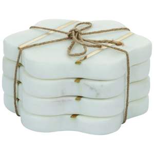 Home Kitchen Living Room India <b>Round</b> Marble Stone Slate <b>Table</b> <b>Mats</b> Drink Coaster Blanks Natural Marble White Stone Coaster - Product Image 5