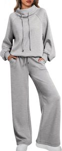 Survêtement en polaire pour femmes d'hiver |   Ensemble de vêtements de sport épais et chauds |   Ensemble de survêtement et de jogging 2 pièces pour temps froid - Product Image 2