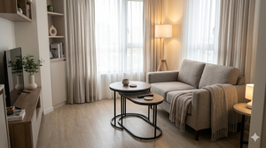 Ensemble de tables basses gigognes pour salon, best-seller, en acier noir avec plateau en PB, style postmoderne, meubles de salon - Product Image 3