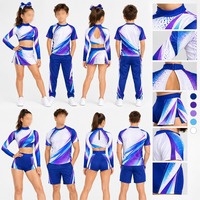 Ensemble d'uniformes de danse et de cheerleading personnalisés en polyester à col montant, orange et blanc, avec strass, unisexe, pour scène