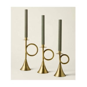 Portavelas Cónico de Aluminio, Decoración Rústica para Otoño y Navidad, Mesa de Comedor, Repisa, Fiesta en Casa - Product Image 4