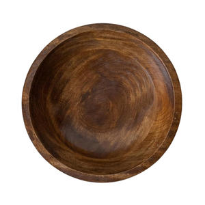 Bol à fruits à salade en bois de mangue fini noyer style moderne artistique durable présentoir de souvenirs de stockage de table personnalisé - Product Image 2