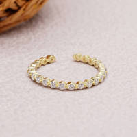 Anillos de Moissanita Clásicos Minimalistas Vana Jewels de Oro Amarillo Sólido de 14K para Mujer, con Engaste de Burbuja Abierto y Mejorador de Anillo de Boda
