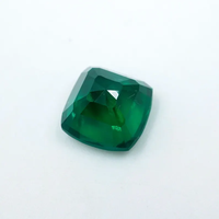 HAYAAT GEMS Émeraude verte naturelle du Zambie 3 carats taille coussin, pierre précieuse facettée avec jeu de couleurs et d'étincelles pour la fabrication de bijoux 8.2x8.2x5.7mm