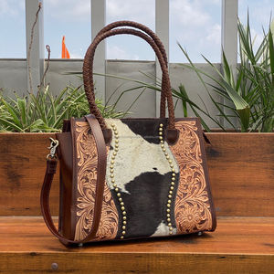 ชุดคอมโบแบบพกพากระเป๋าหนังวัวแท้พร้อมลูกปัดและกระเป๋าสตางค์แบบคล้องมือดีไซน์ภายนอกของผู้หญิง - Product Image 5