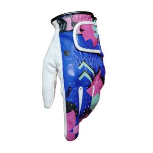 Men's High Quality Breathable Cabretta Sheepskin Leather Golf <b>Gloves</b> in White Blue Custom Design Anti-Slip <b>Hand</b> Grips for Sports - Product Image 4