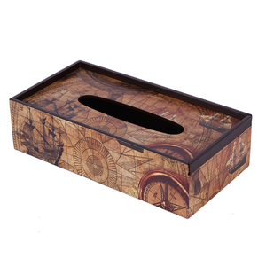 MDF Eco-Friendly Design for Home hotel <b>table</b> <b>cars</b> Use Printed Wooden Floral Pattern Handmade Wood Tissue Box with printed - Product Image 4