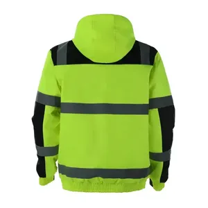 เสื้อแจ็คเก็ตนิรภัยสะท้อนแสงสำหรับฤดูหนาวรุ่นใหม่สำหรับคนงาน บริการ OEM ODM เสื้อแจ็คเก็ตทำงานกันน้ำสำหรับทุกเพศ - Product Image 6