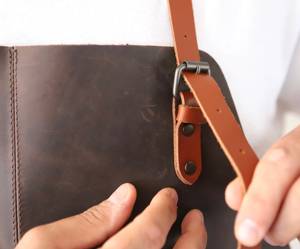 Delantal de Cuero Resistente para Barbacoa y Cocina, Resistente al Calor, Proveedor Mayorista, Delantal de Cuero Hecho a Mano Estilo Vintage LPN-0319 - Product Image 4