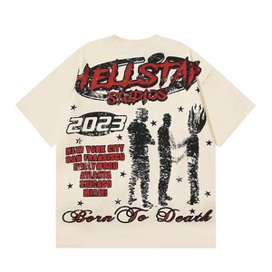Camiseta Oversize de Hombre Estilo Urbano, Manga Corta, Estampado Gráfico, Cuello Redondo, 100% Algodón Jersey - Product Image 2