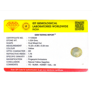Natural Yellow Sapphire 5.12 Carat Certified Loose Gemstone Wholesale - Product Image 4