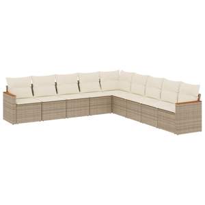 Conjunto de Sofás de Jardín de Ratán Sintético PE Beige y Acero con Recubrimiento en Polvo - Product Image 2