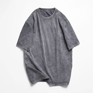 T-shirt délavé à l'acide, impression de logo personnalisable pour hommes et femmes, ODM OEM, unisexe, 100% coton, grandes tailles, respirant, style streetwear, fabriqué au Vietnam - Product Image 5