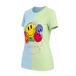 Camiseta con estampado gráfico para mujer, camiseta informal de algodón, camiseta regular de verano con botones, ropa de calle moderna, la más suave, cómoda y transpirable para el día a día - Product Image 3