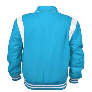 Veste d'hiver haut de gamme pour homme, nouvelle mode, laine + cuir, bomber avec logo personnalisé, grande taille, vente en gros - Product Image 3