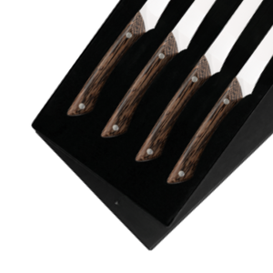 Juego de 4 Cuchillos para Carne de Acero Inoxidable con Hojas Afiladas y Mangos Negros, Caja de Regalo para Carne de Res, Cena y Comedor - Product Image 4