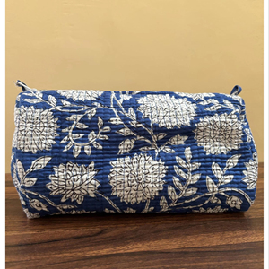 Ensemble de 3 trousses de maquillage en coton matelassé faites à la main, hautement personnalisables, pour femme, prix de gros - Product Image 1