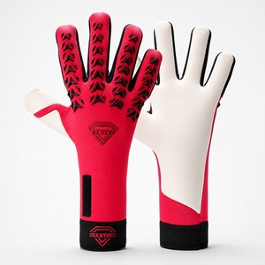 Guantes de Portero de Fútbol Rojos y Blancos, Dedos Completos, Antideslizantes, Transpirables, con Correa de Muñeca Ajustable, Unisex - Product Image 1