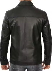 Chaqueta de Cuero para Motociclista, de Piel Vacuna Auténtica Negra, al por Mayor |   Chaqueta de invierno con cuello vuelto estilo cremallera de ZOHAN CREATIONS - Product Image 3