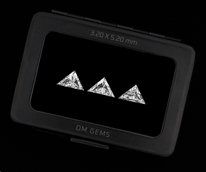 เพชรทรงสามเหลี่ยมคู่ 1.00 กะรัต, ขนาด 3.2 x 5.2 มม., เพชรเพาะเลี้ยงในห้องปฏิบัติการ, เพชรขาวสร้างในห้องปฏิบัติการ สำหรับแหวนหมั้นและชุดต่างหู - Product Image 2