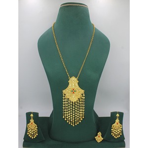 Gold Plated Trendy Brass Arabic <b>Jewelry</b> <b>Sets</b> With Earrings, Perfect Collection for Ramadan, Bridal <b>Indian</b> Dubai <b>Jewelry</b> - Product Image 1