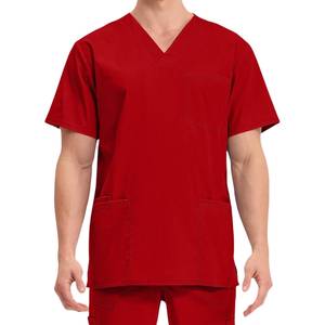 Uniforme Médico para Hombre, Camiseta Gris con Cuello en V, Bolsillos Delanteros y Presillas para Bolígrafos - Product Image 5