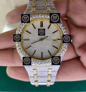 Relojes de Lujo con Diamantes Estilo Hip Hop, Movimiento Automático, VVS1, Reloj Moissanite con Incrustaciones de Diamantes para Hombre - Product Image 1