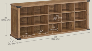 Meuble à chaussures contemporain en bois massif personnalisable, rangement multifonctionnel rétro, armoire intégrée pour entrée, mobilier de maison - Product Image 5