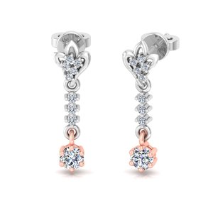 Luxury Designer Round Cut Lab Grown Diamond 14K Gold IGI Certified <b>Earring</b> <b>Tops</b> for Gift Party & Anniversary - Product Image 3