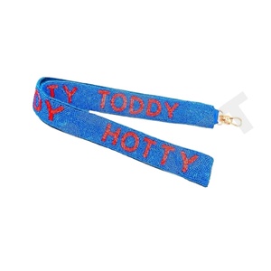 Correa de monedero con cuentas Hotty Toddy, correas de bolsa de cuentas de semillas de oro blanco personalizadas, correa de cuentas personalizada para bolsos - Product Image 1