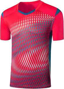 เสื้อเทนนิสผู้ชาย แห้งเร็ว ทรงปกติ แขนสั้น ผ้าถัก ระบายอากาศดี ออกแบบลายพิมพ์ดิจิทัลตามสั่ง - Product Image 4
