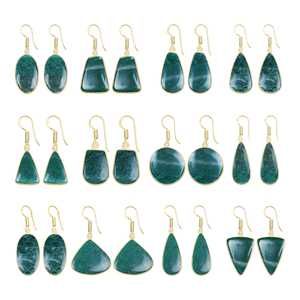 Nouveauté 2026 Boucles d'oreilles en aventurine Boucles d'oreilles en laiton plaqué or Luxe Boucles d'oreilles uniques authentiques pour femmes au meilleur prix - Product Image 1