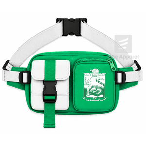 Custom Iota Phi Lambda Sorority Fanny bag green and white Casual Style embroidered logo and Zipper Pocket female Greek Apparel - Product Image 1