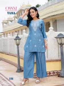 Top de seda Vetrican de viscosa con bordado pesado de diseñador con Plazzo New Coord Set de buena calidad mayorista de ropa India pakistaní - Product Image 3