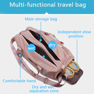 Cheap Custom Logo Unisex Travel <b>Duffel</b> <b>Bag</b> Made Of Waterproof Polyester With Shoe Compartment Dry Wet Separated Gym Pack - Product Image 2