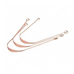 Ultra <b>Thin</b> Minimalist Tongue Scraper 2 Piece Set Rose Gold <b>Wire</b> U Shape Stainless Steel Oral Hygiene Bacteria Bad Breath Remover - Product Image 3