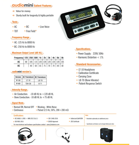 เครื่องวัดการได้ยินดิจิทัล Audiomini Labat ระบบประเมินการได้ยินแบบดิจิทัล ดีไซน์กะทัดรัด ใช้งานง่าย เหมาะสำหรับคลินิกและโรงพยาบาล - Product Image 2
