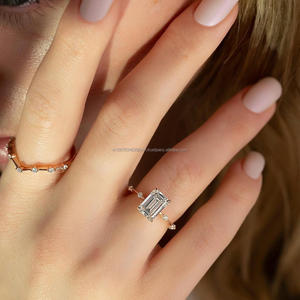 IGI/GIA Lab Grown Cut Diamond Vintage 14K Anillo de boda/compromiso amarillo Unisex Oro blanco fino para fiesta de aniversario-Worthy - Product Image 4