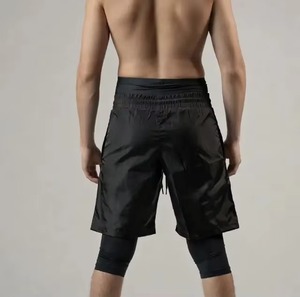 Shorts Awrah pour hommes, couleur unie, écologiques, séchage rapide, vêtements de sport islamiques modestes, respirants, extensibles, pour l'entraînement et le sport - Product Image 5
