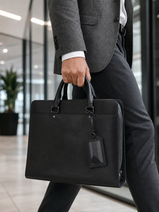Sac à main pour ordinateur portable en cuir véritable Saffiano de qualité supérieure, imperméable, décontracté, confortable, doublure en polyester, design simple et luxueux - Product Image 5