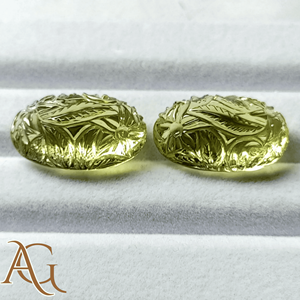 Cuarzo limón natural tallado en intaglio, piedra preciosa suelta, precio de fabricante al por mayor para la fabricación de joyas, calibrado. - Product Image 4