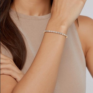Bracelet tennis luxueux en or rose 9 carats avec diamants ovales créés en laboratoire, 6,57 CTW - Product Image 5