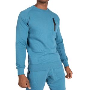 Men's Custom Sports Sweatsuit Solid Pattern Printed Collar Hoodie Sweatpants Wholesale Two-Piece Running Fitness Training Sets - Product Image 6