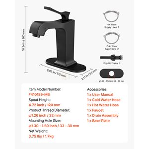 Rubinetto da cucina monocomando nero opaco con miscelatore a pulsante per B - Product Image 4