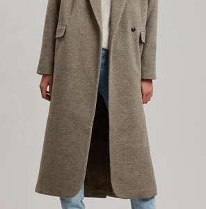Abrigos de lana largos sin cuello para mujer, chaqueta de invierno para mujer - Product Image 6