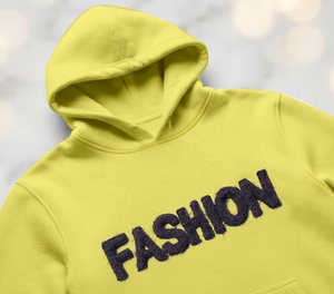 Top Quality Top Selling Sustainable Mat Yellow Color Custom Chenille Embroidery Logo Patch Professional Premium Quality <b>Hoodies</b> - Product Image 3