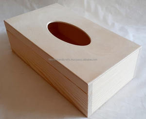 Porte-boîte à mouchoirs en bois moderne avec intérieur en velours Porte-papier de soie pour table à manger d'Inde - Product Image 5