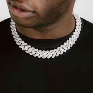 <b>Iced</b> <b>Out</b> Cuban Link <b>Chain</b> 925 Sterling Silver VVS Moissanite Diamond Hip Hop Necklace Luxury Miami Cuban <b>Chain</b> - Product Image 4