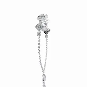 Bracelet et jonc ajustables en or pour femme, sertis de diamants taille princesse et taille rond, certifiés cultivés en laboratoire - Product Image 2