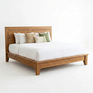 Juego de Muebles de Dormitorio Modernos de Madera de Teca Sólida, Cama King Size de Lujo, Armario, Tocador, Taburete, Mesitas de Noche, para Hotel, Villa, Habitación, Suite - Product Image 2